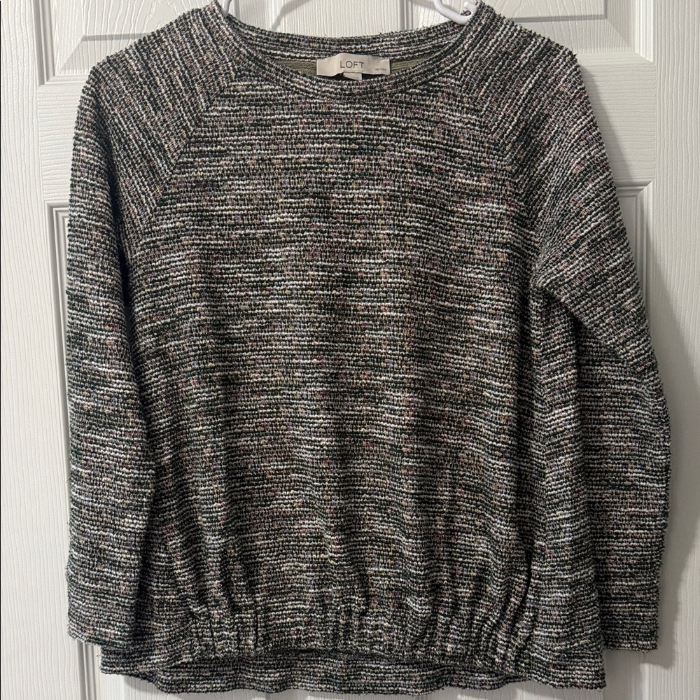 LOFT Women's Textured Multicolor Sweater-holiday